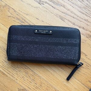 Kate Spade Black Glitter Wallet